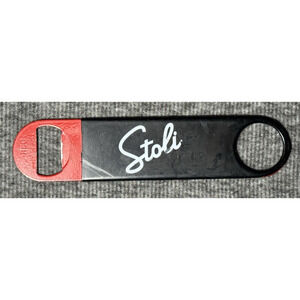 STOLI Vodka Black Rubber and Steel Bar Key Bottle Opener